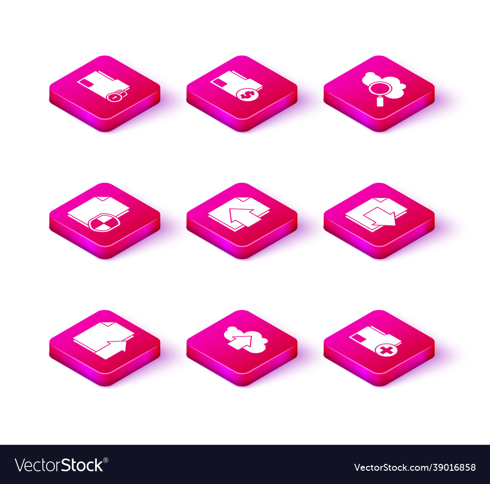 Set upload file document cloud vector image Set upload file document cloud