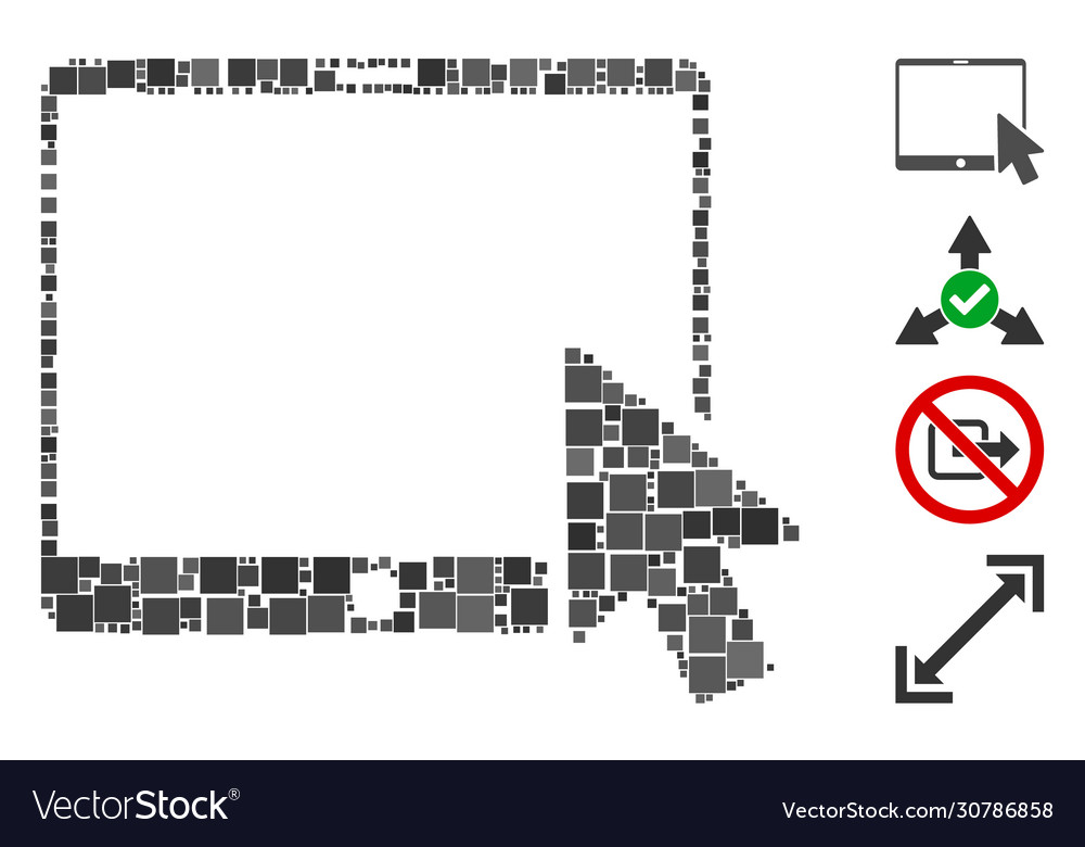 Square tablet arrow pointer icon mosaic vector image Square tablet arrow pointer icon mosaic