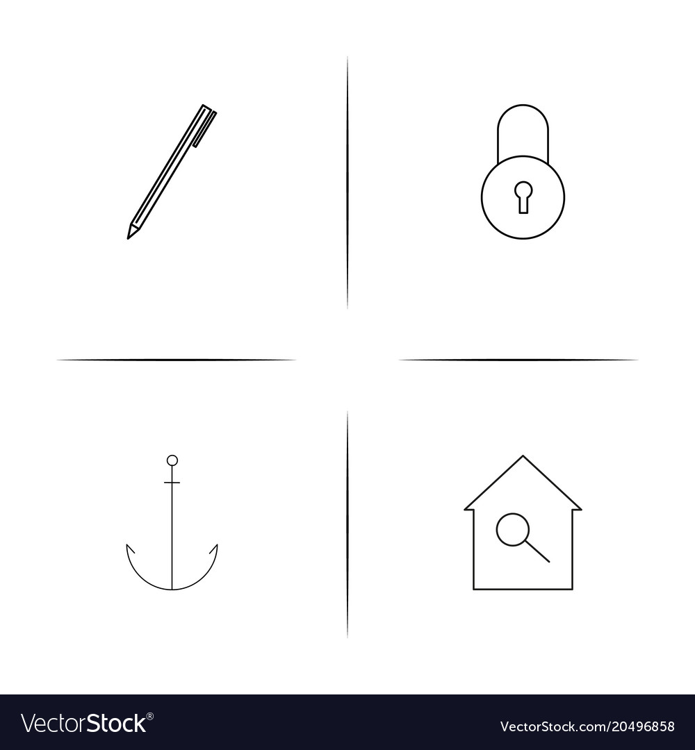 Web and text simple linear icons set outlined