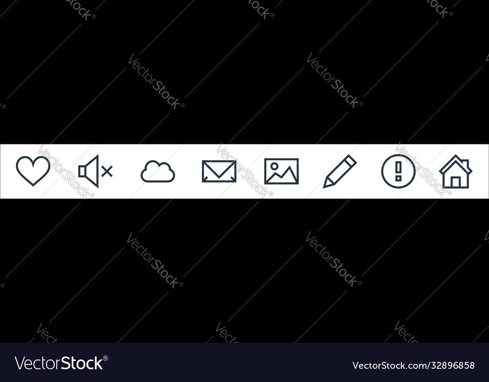 Web essentials line icons linear set quality Vector Image Web essentials line icons linear set quality