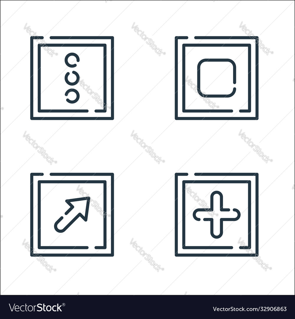 Arrow line icons linear set quality