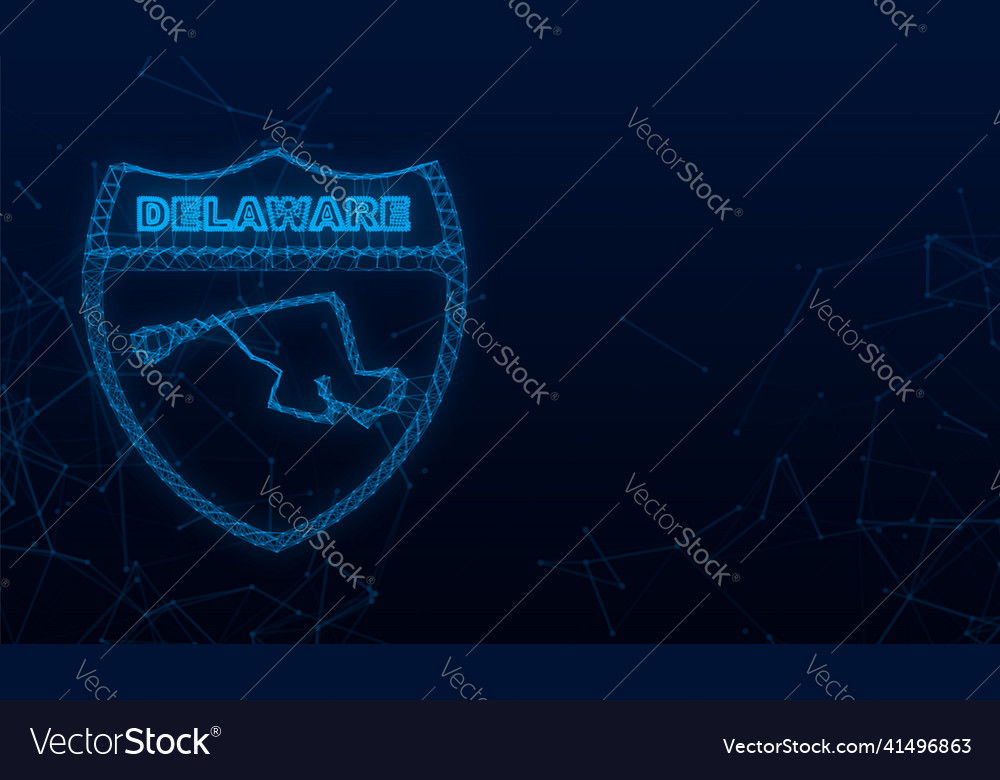 Delaware state map outline plexus icon
