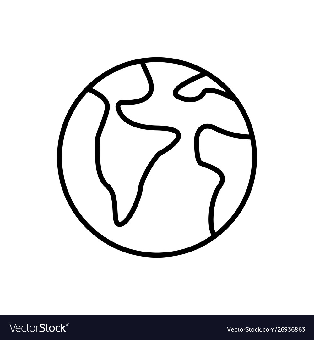 Globe and earth planet web icons in line style vector image Globe and earth planet web icons in line style