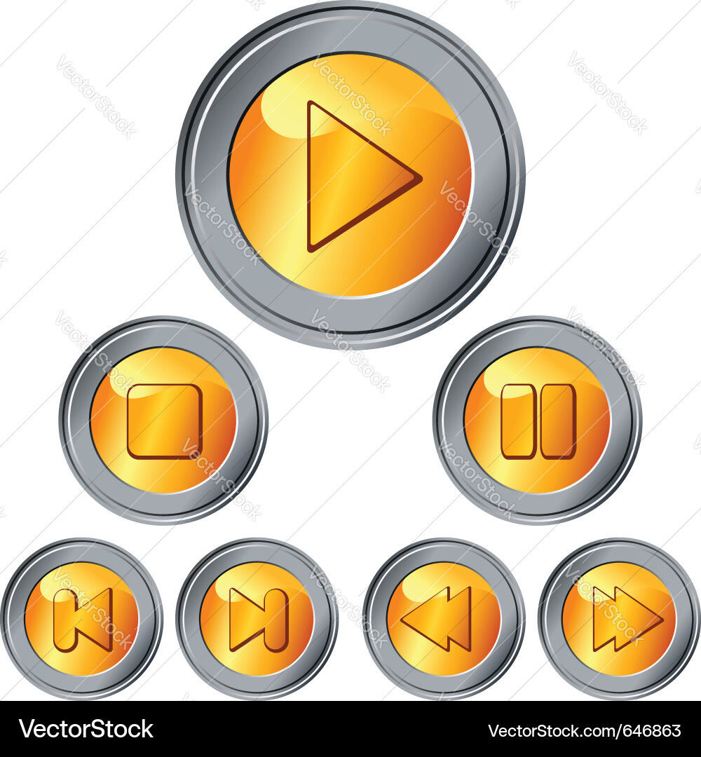 Gold and silver buttons Royalty Free Vector Image