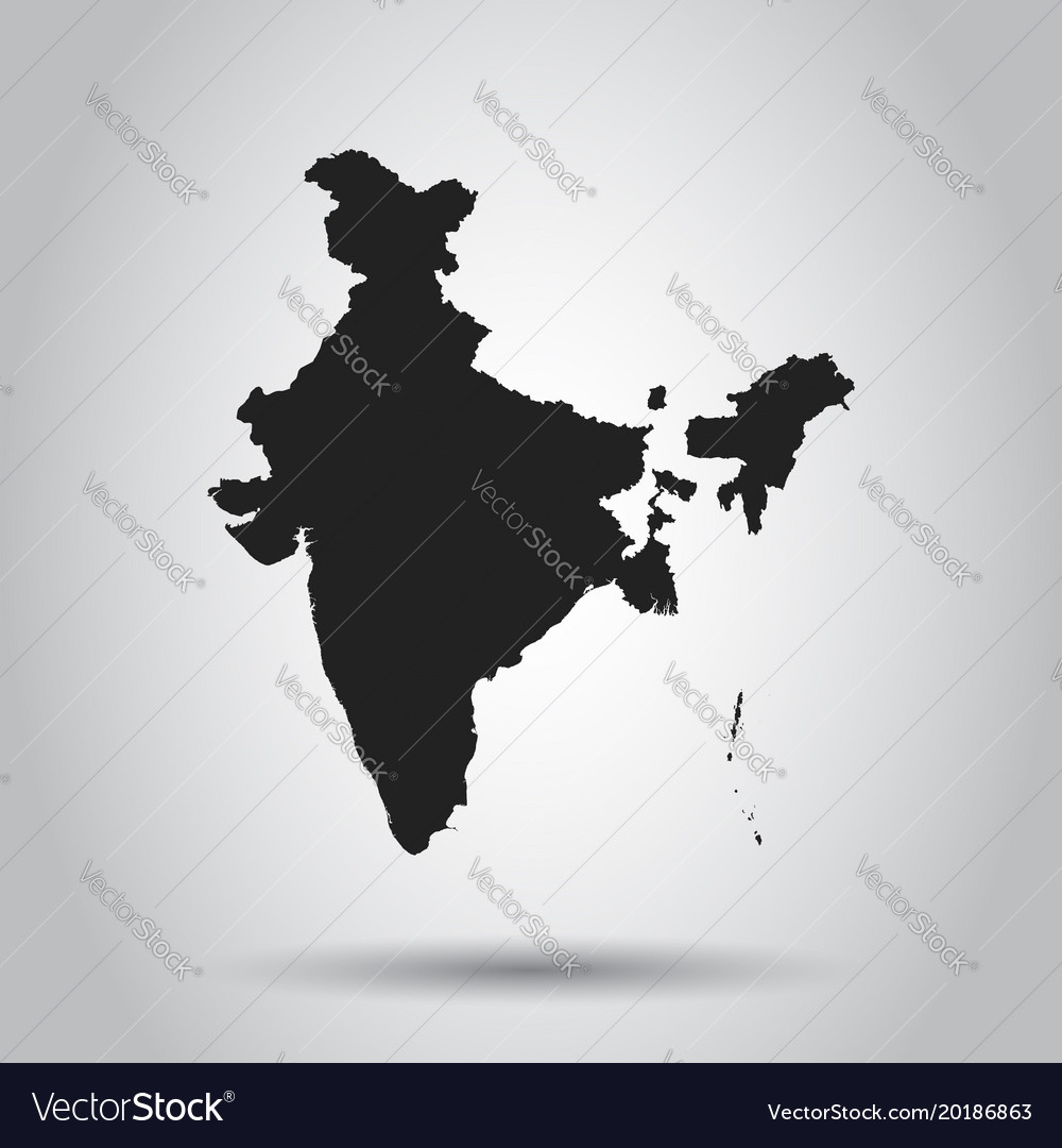 India map icon flat sign symbol