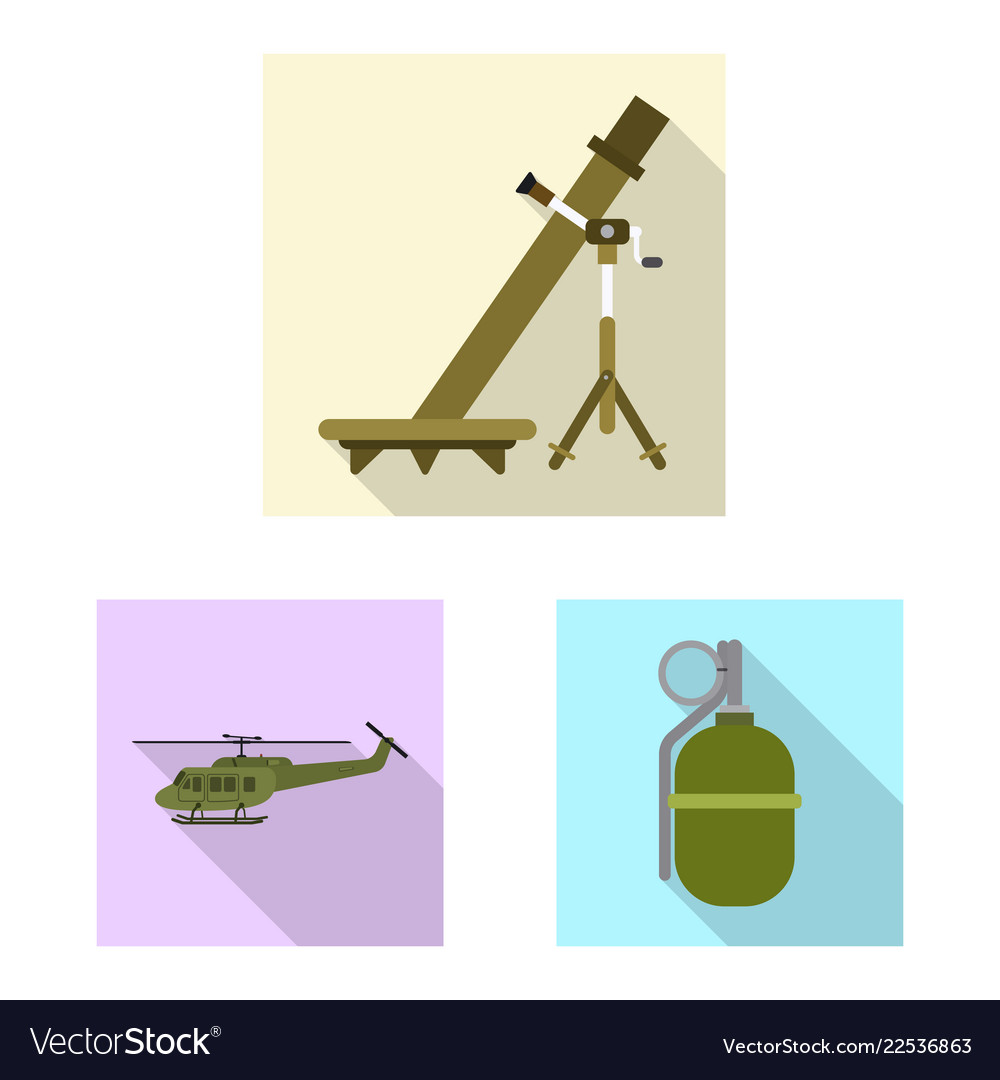 Isolated object of weapon and gun icon collection vector image Isolated object of weapon and gun icon collection