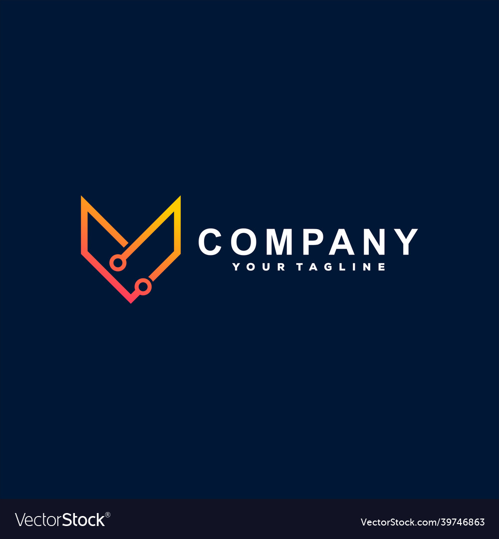 Letter v gradient logo design Royalty Free Vector Image