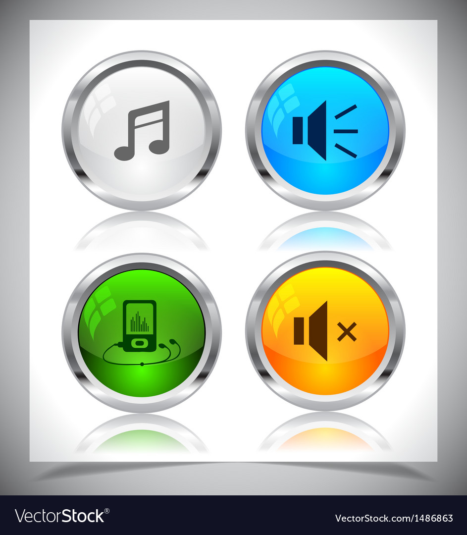 Metal web buttons eps10