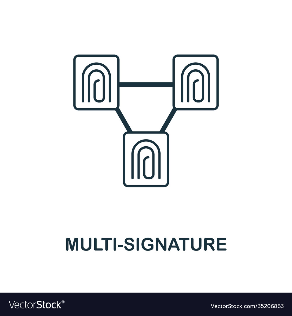 Multi-signature icon monochrome style design from
