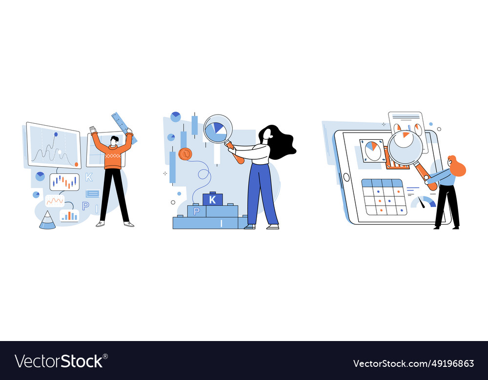 Performance indicator effective management vector image Performance indicator effective management