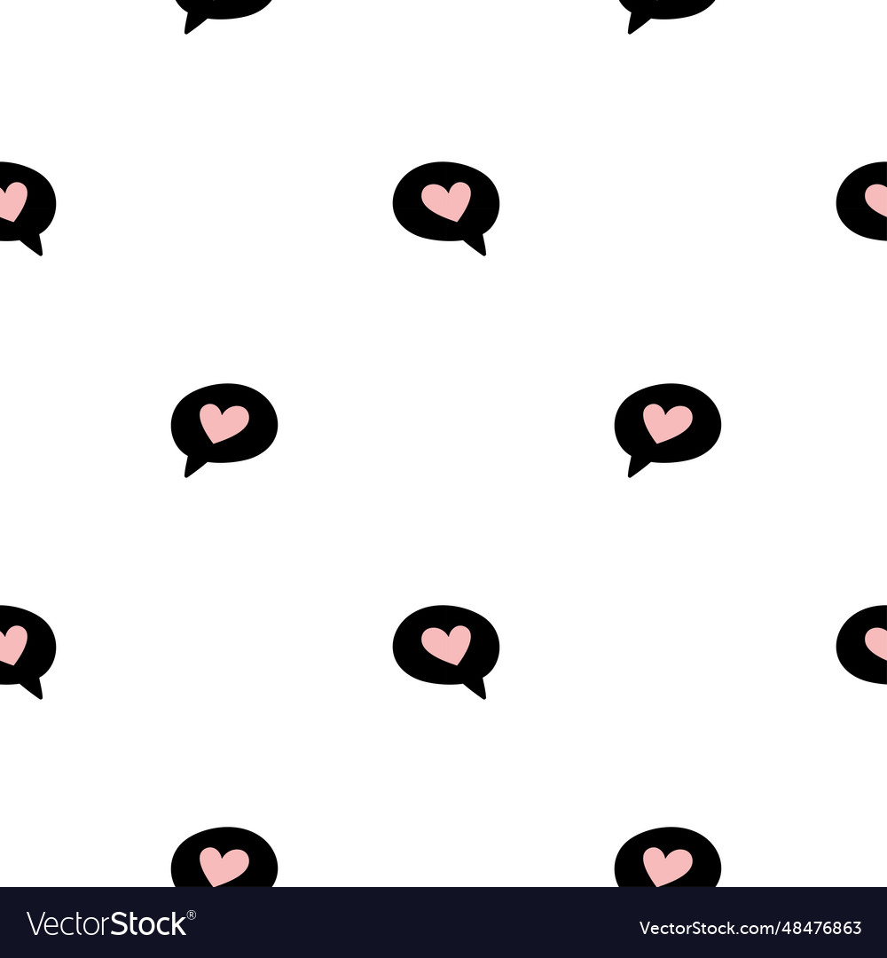 Seamless pattern with love message cute Vector Image Seamless pattern with love message cute