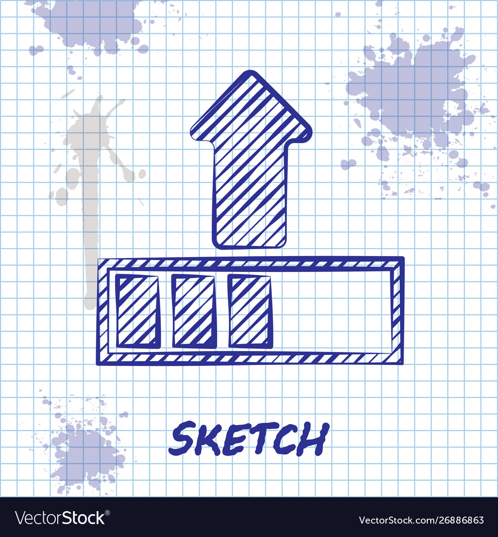 Sketch line loading icon isolated on white