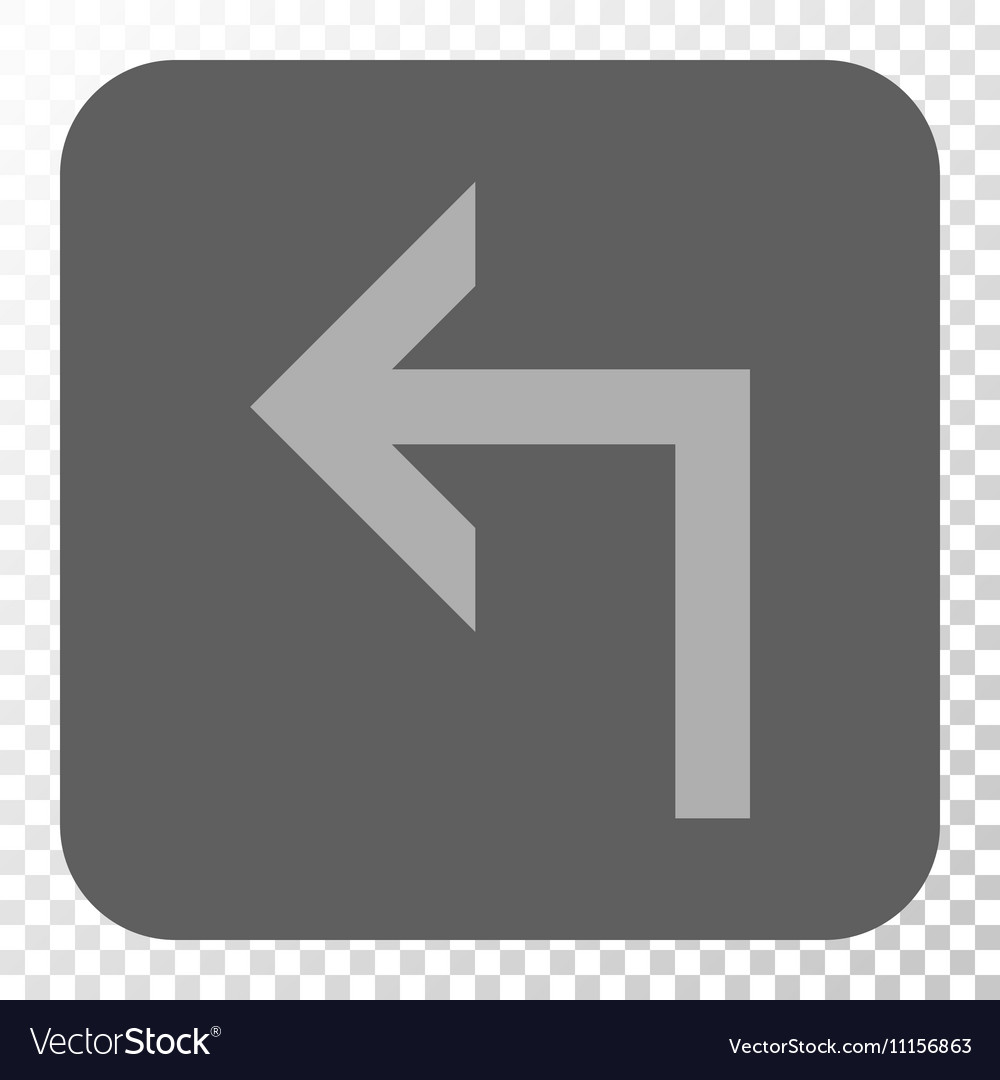 Turn left rounded square button