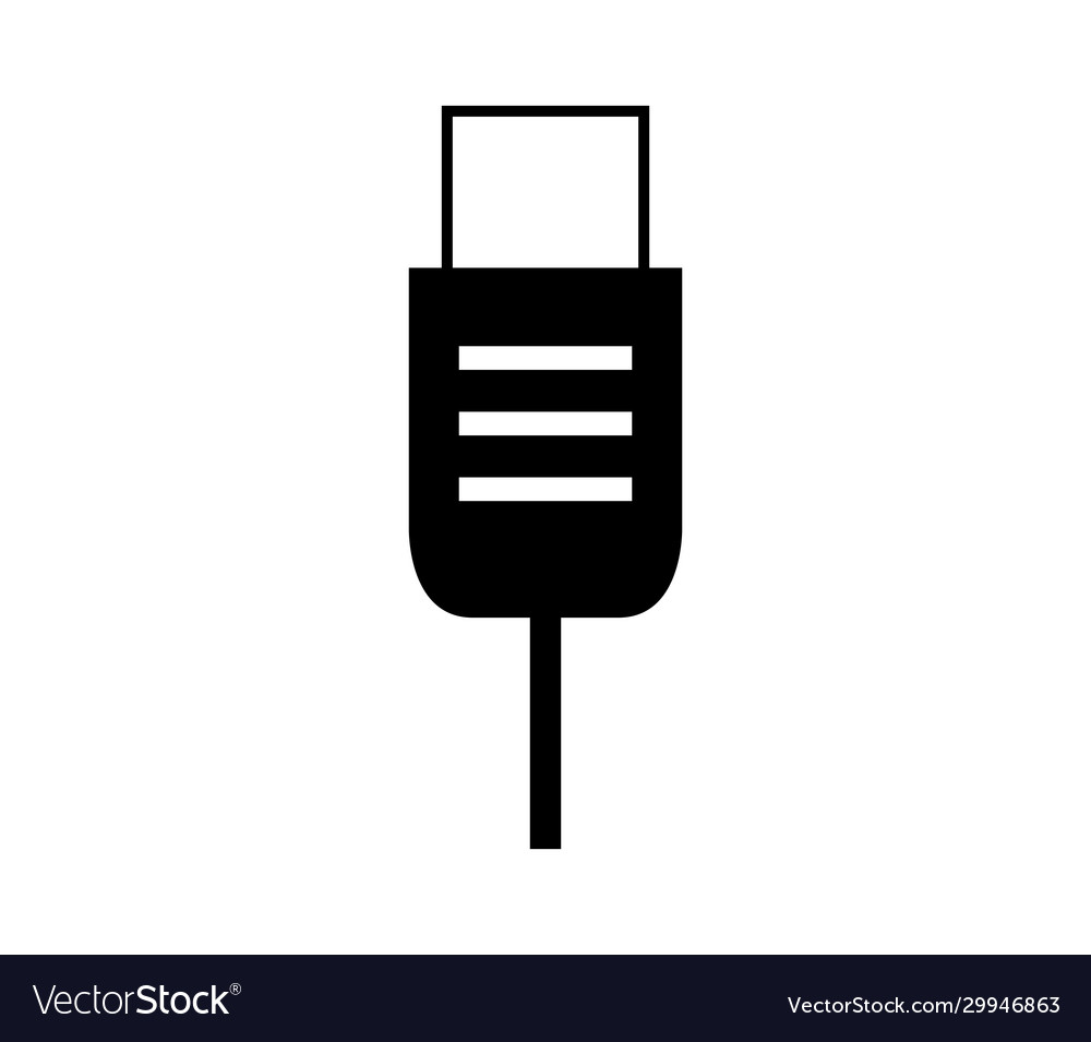Usb socket icon in on white background