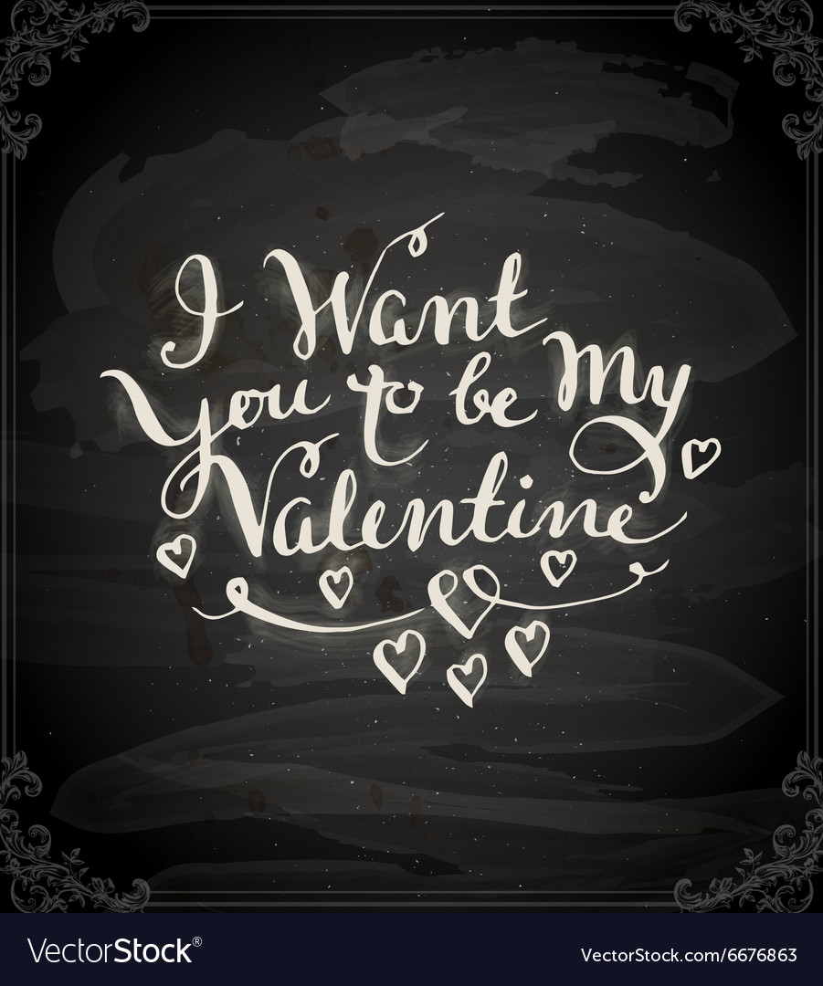 Valentine banner on chalkboard
