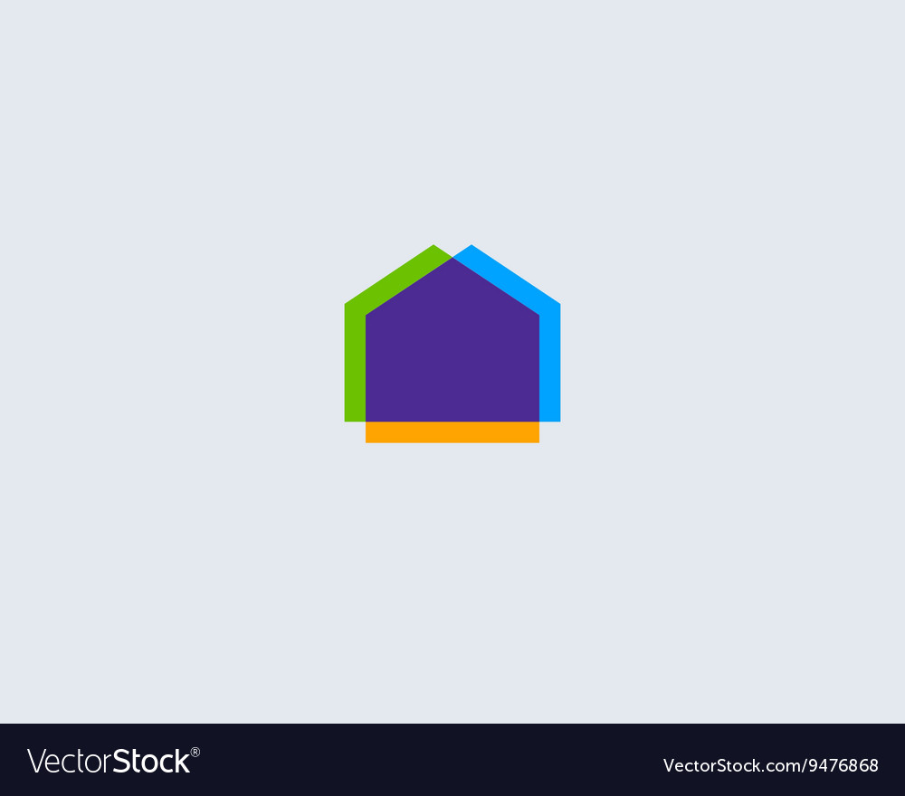 Abstract House Logo Design Template Colorful Real Vector Image
