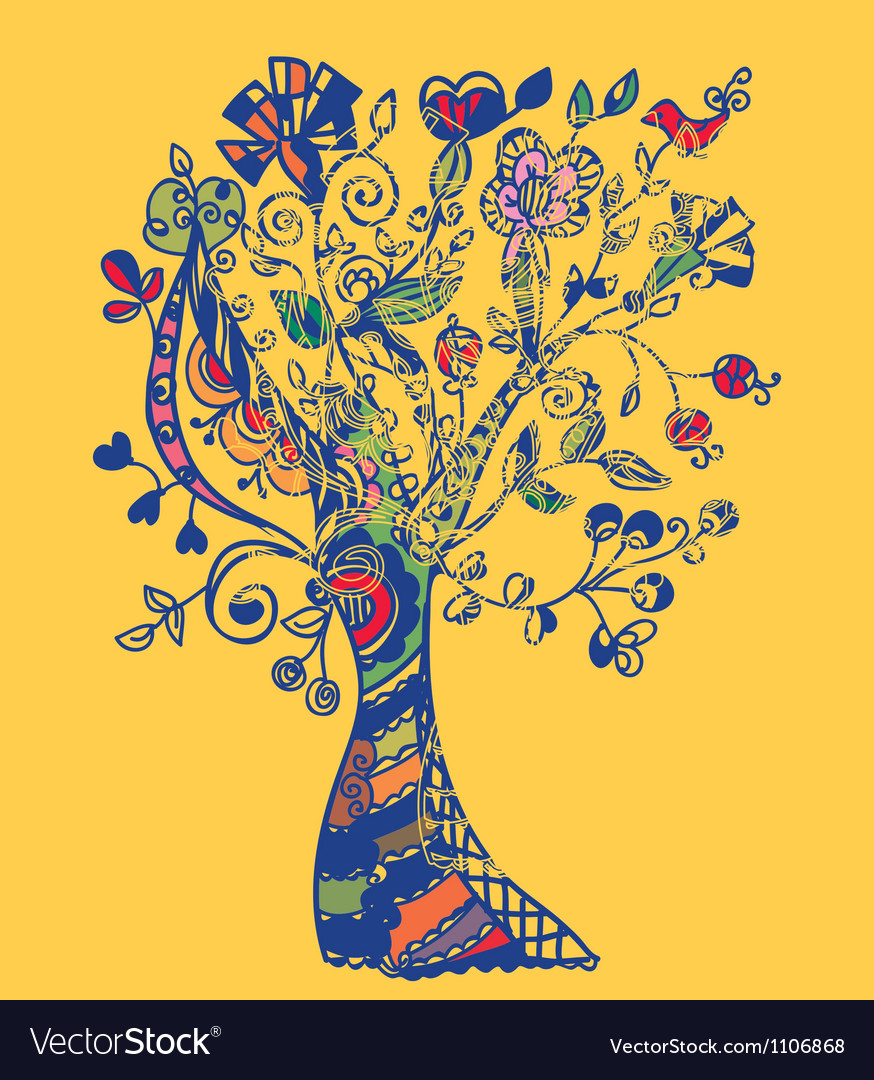 Tree card. Осень Причудливая волшебница схема. Whimsical Design