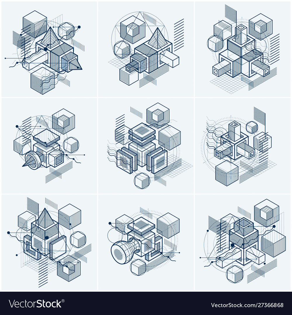 Backgrounds with abstract isometric lines vector image Backgrounds with abstract isometric lines