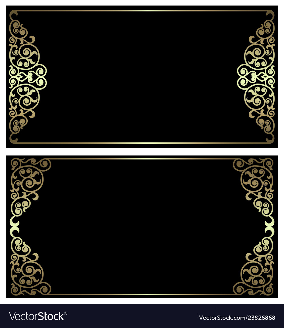 Black And Gold Cards Royalty Free Vector Image