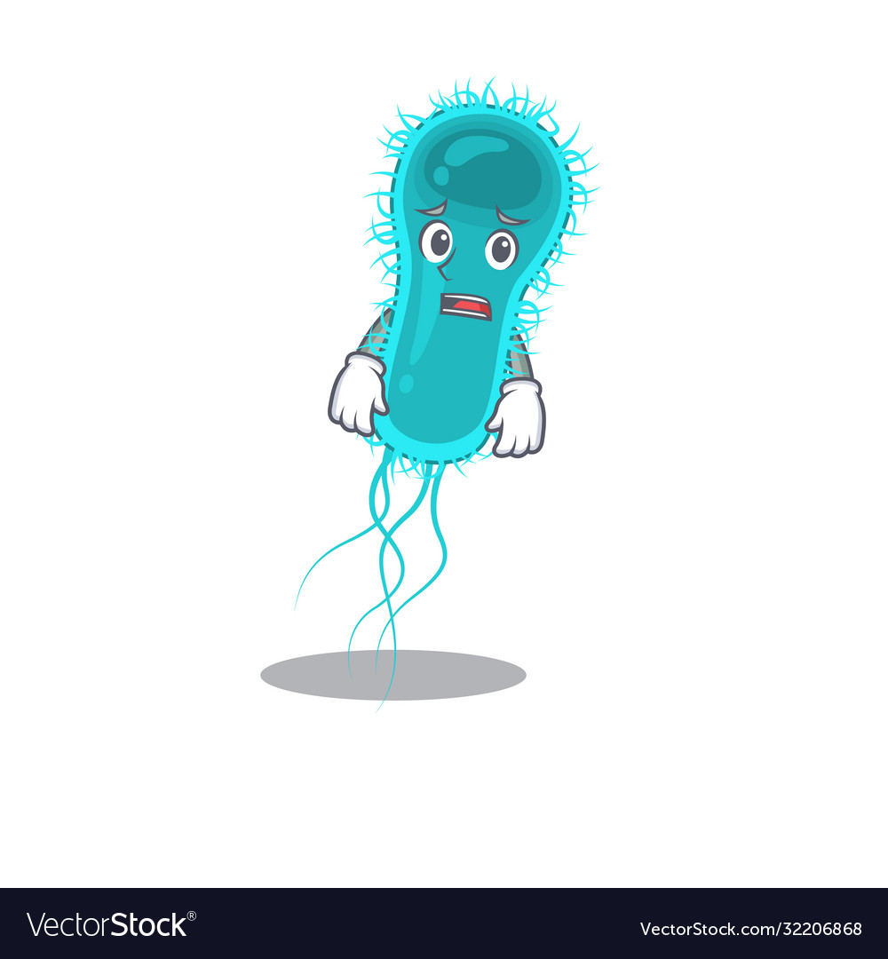 Cartoon design style escherichia coli bacteria