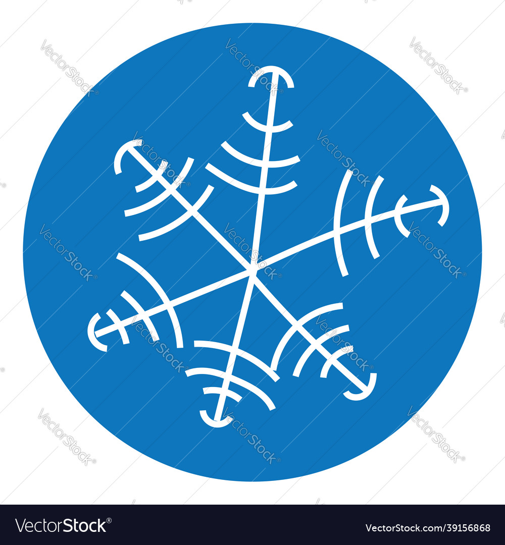 Triangular snowflake icon on white background