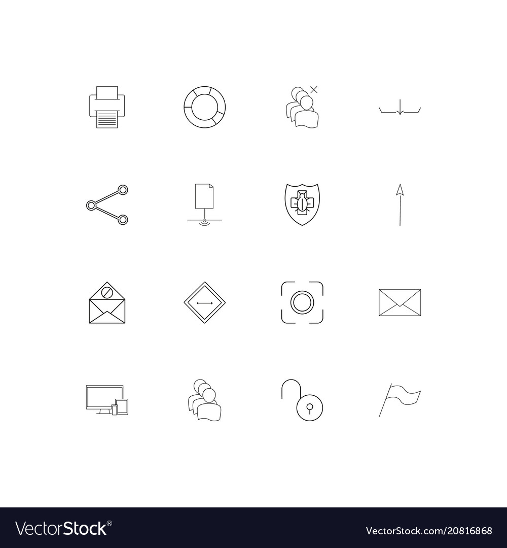 Web linear thin icons set outlined simple