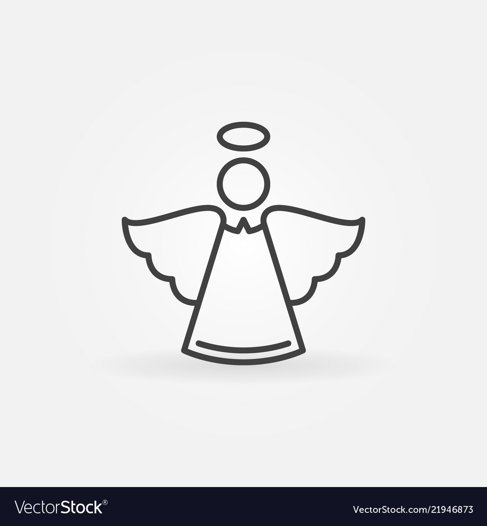 Angel line icon - christmas concept symbol