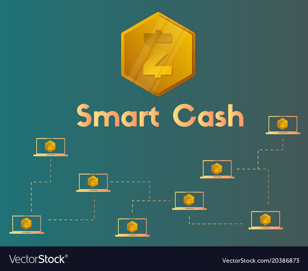 Blockchain smart cash networking background style