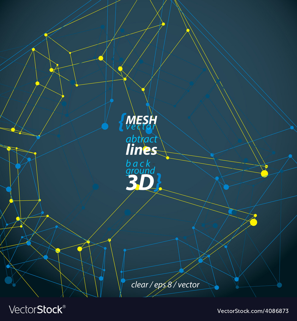 Collection of 3d mesh four-sided abstract objects