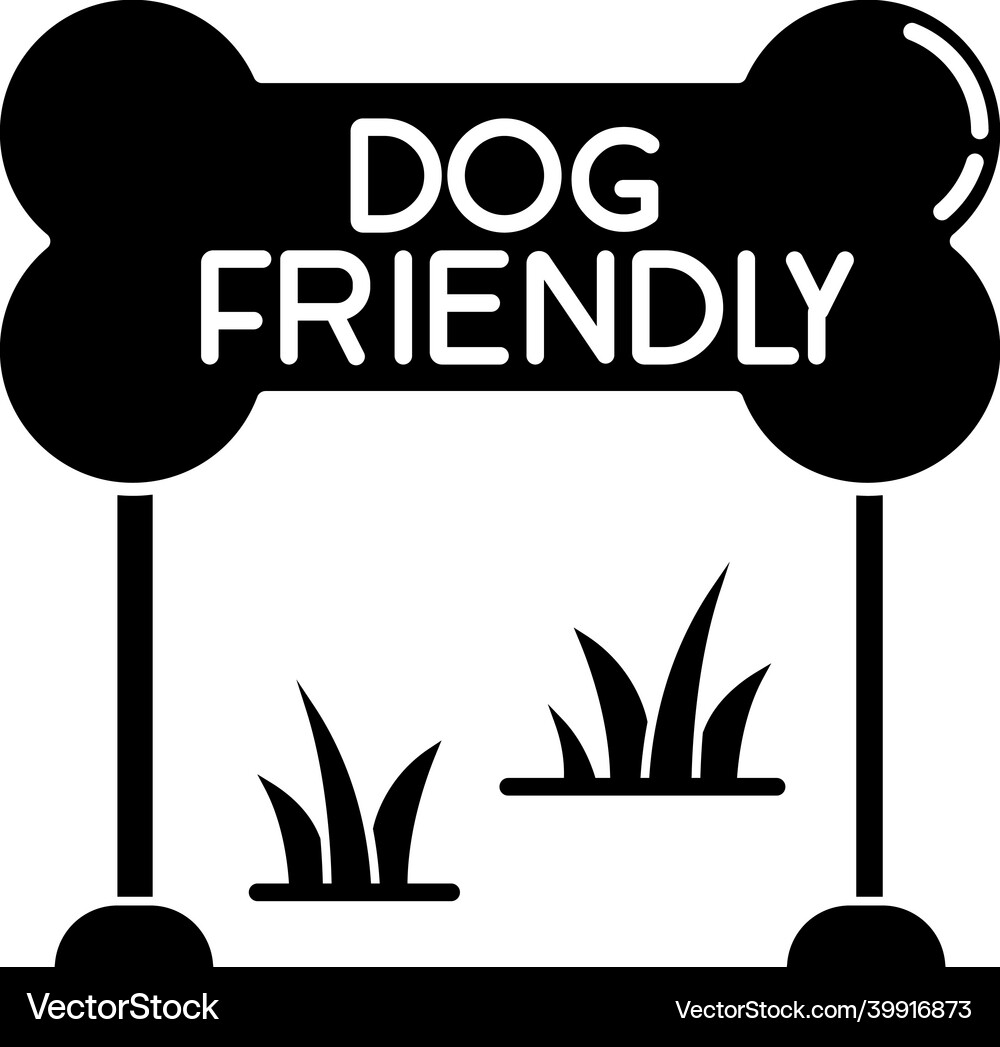 Dog friendly zone black glyph icon puppy allowed Vector Image
