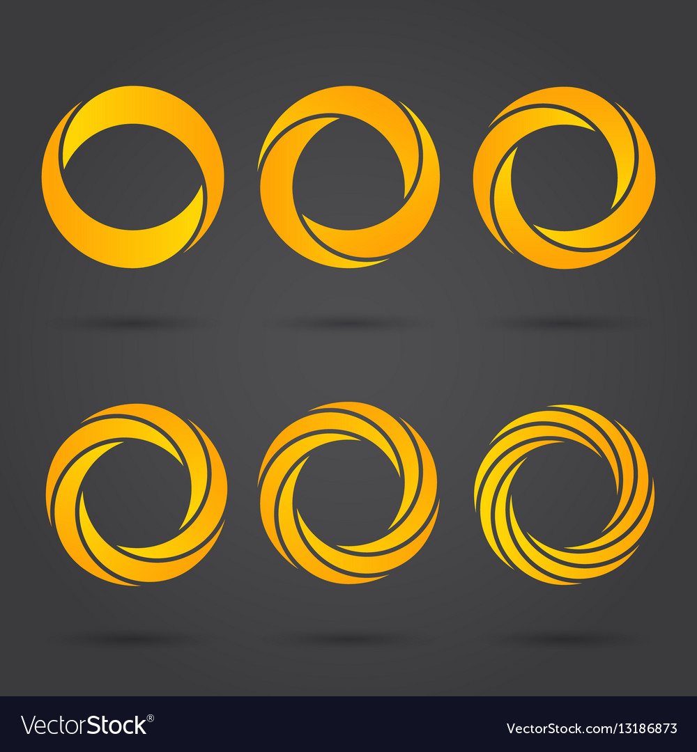 Golden zeros segmented logo signs Royalty Free Vector Image