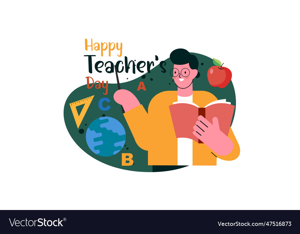 Happy teacher day Royalty Free Vector Image - VectorStock