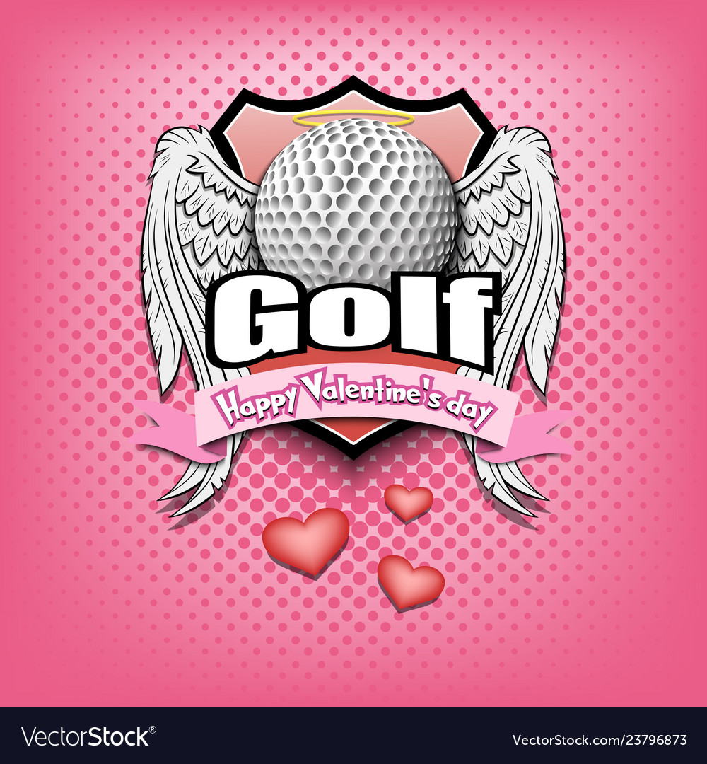 Happy valentine day and golf