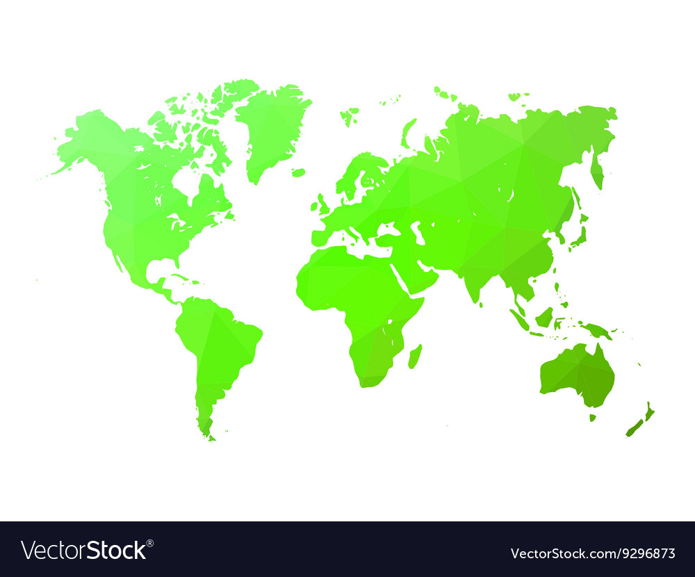 Low poly world map Royalty Free Vector Image - VectorStock