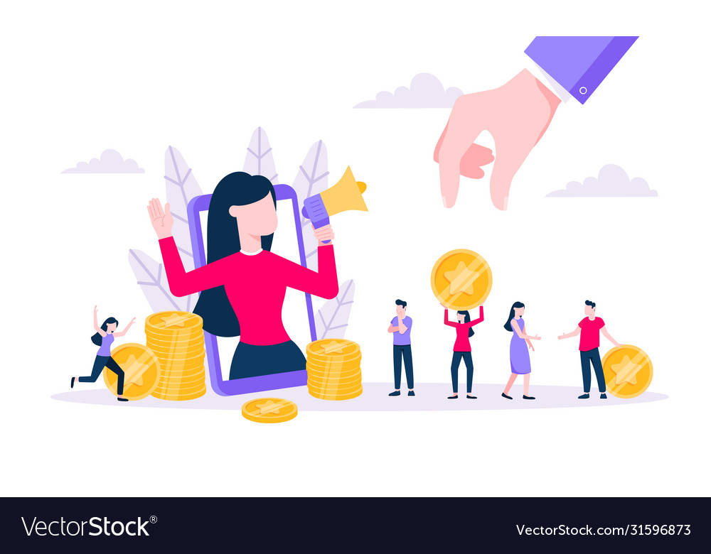 Loyalty program flat style design vector image Loyalty program flat style design