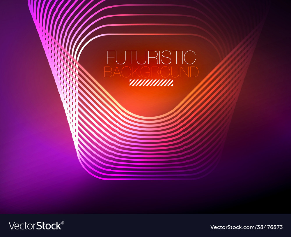 Neon color square shape lines abstract background vector image Neon color square shape lines abstract background