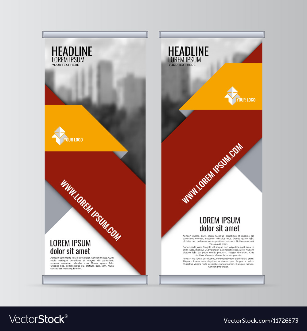 Roll up business banner design vertical template
