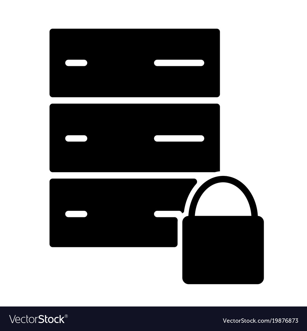 Server lock network icon simple minimal pictograph