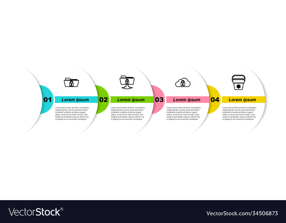 Set line folder and lock ftp cloud vector image Set line folder and lock ftp cloud