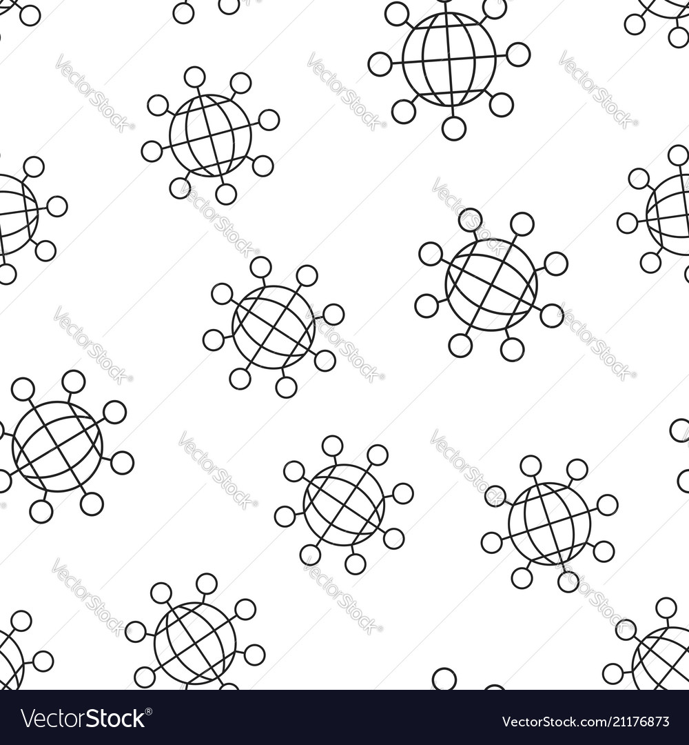 Sharing globe icon seamless pattern background vector image Sharing globe icon seamless pattern background