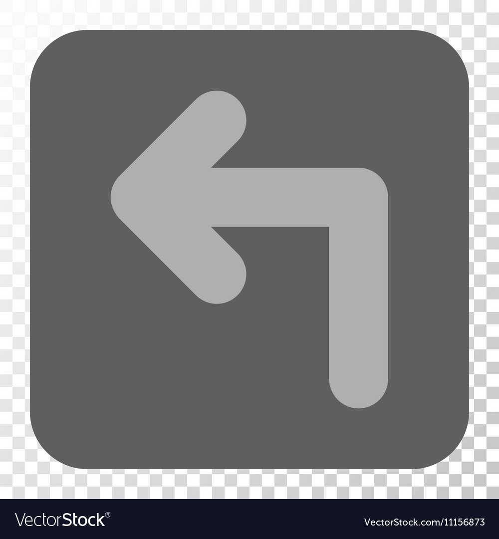Turn left rounded square button