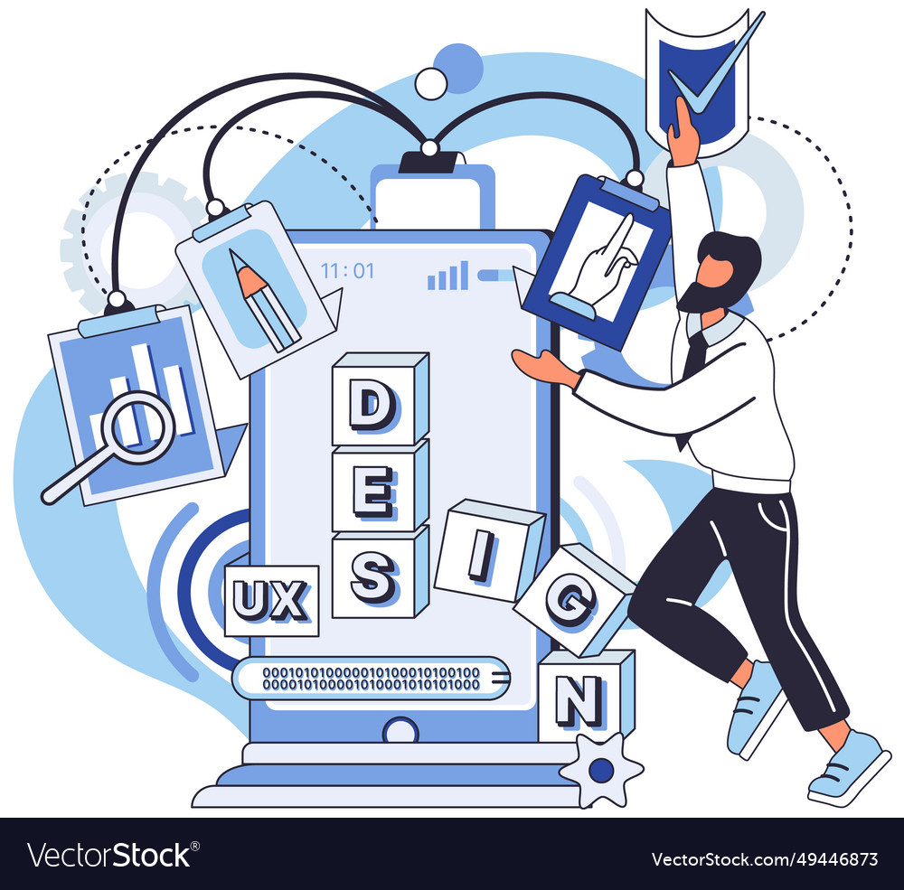 Ux design metaphor user experience method vector image Ux design metaphor user experience method