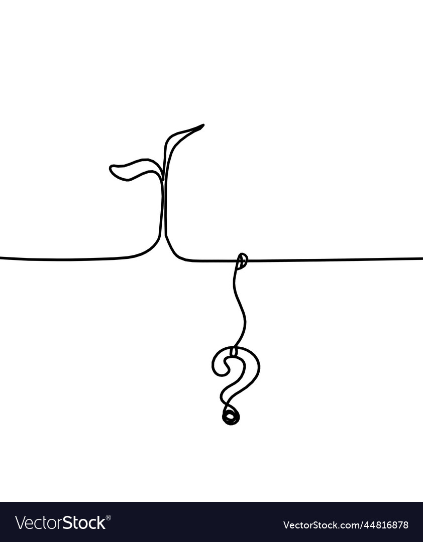 Abstract tree with question as line drawing
