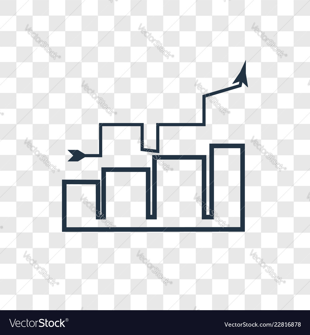 Bar chart concept linear icon isolated vector image Bar chart concept linear icon isolated