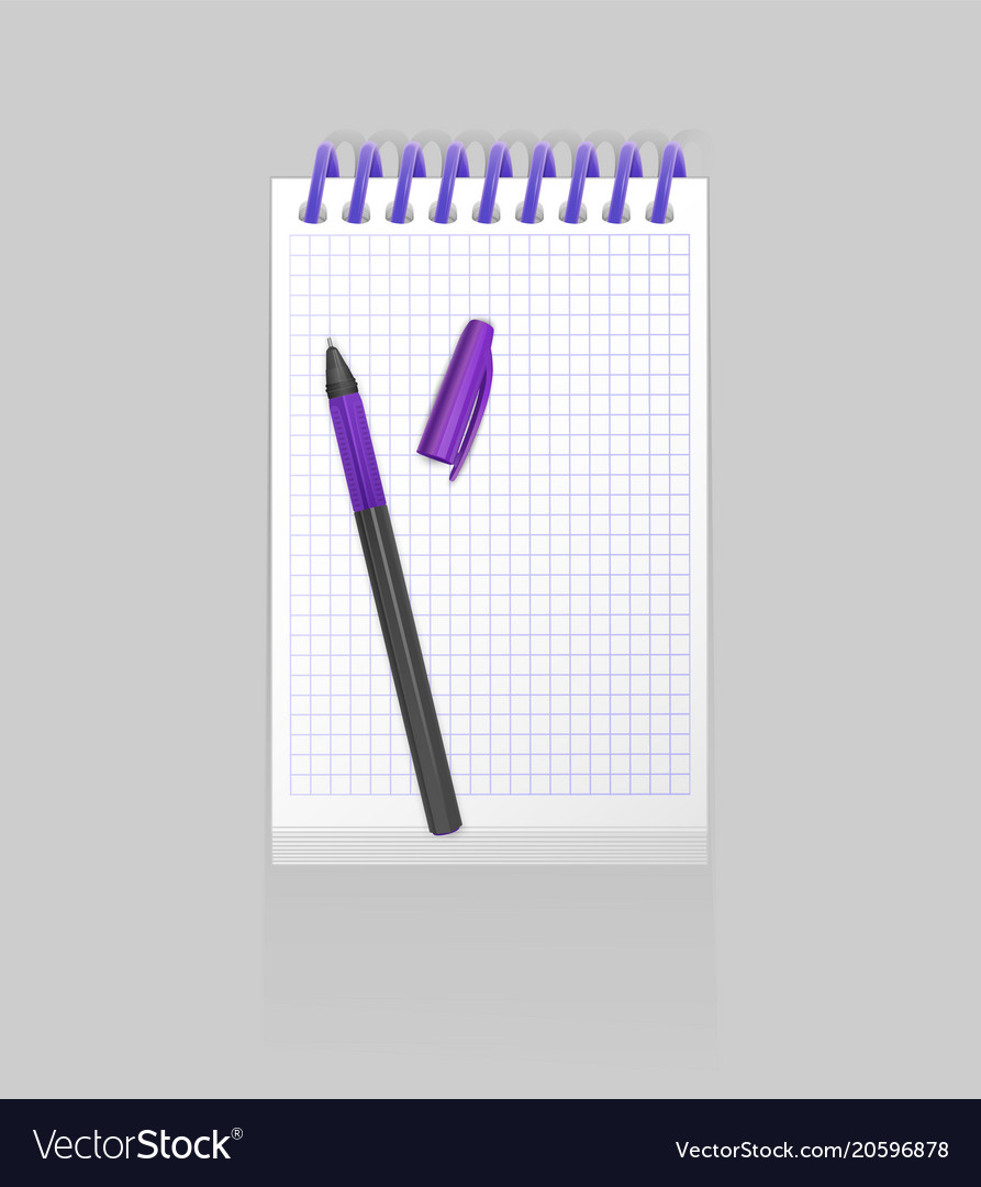 Blank spiral notepad notebook with realistic