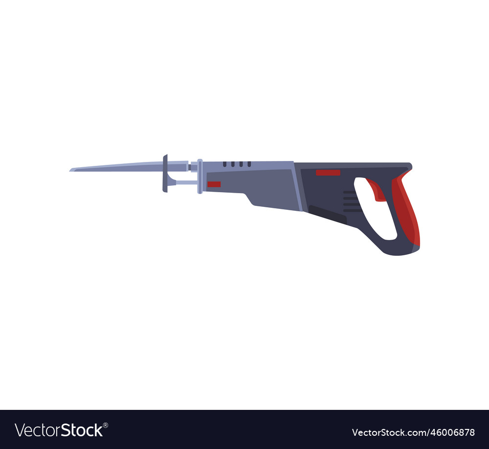Dark power tool with red handle flat style