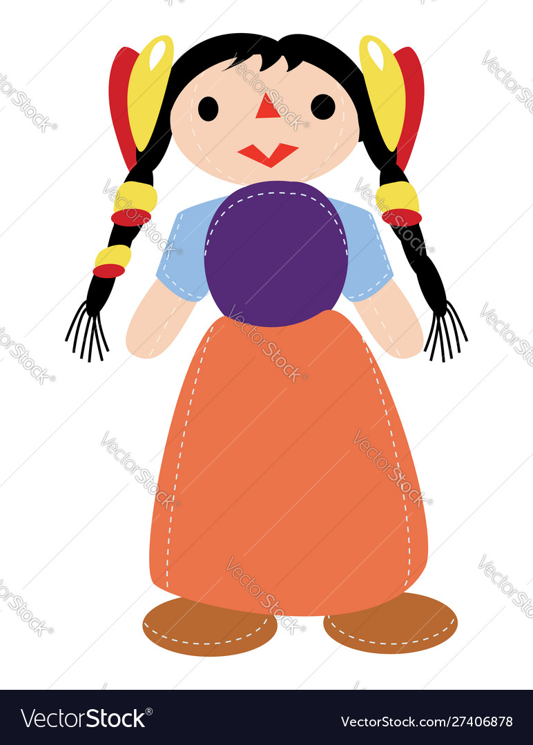 Doll girl vector image Doll girl