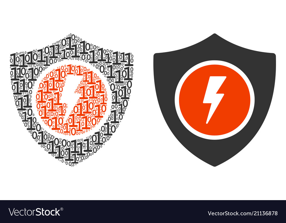 Electric guard collage of binary digits vector image Electric guard collage of binary digits