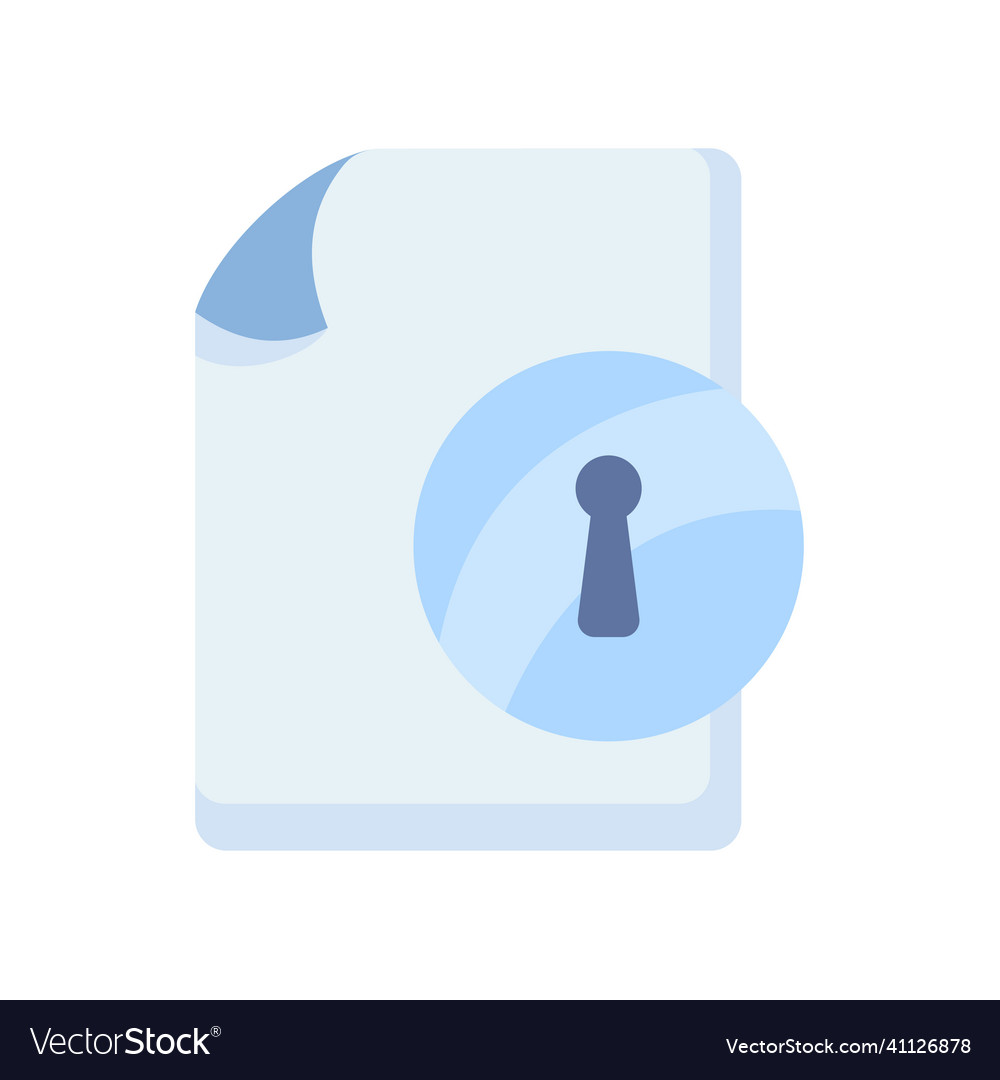 Encrypted document file paper page password vector image Encrypted document file paper page password