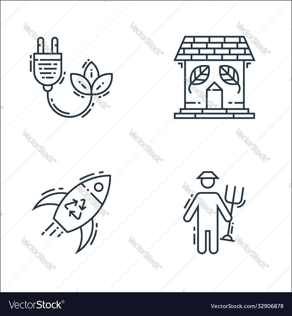 Environment and eco line icons linear set quality